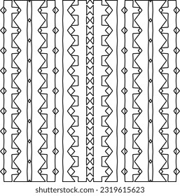 Vector pattern with symmetrical elements . Modern stylish abstract texture. Repeating geometric tiles from striped elements. Black and white pattern.