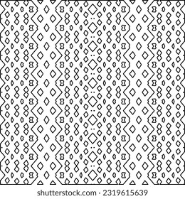 Vector pattern with symmetrical elements . Modern stylish abstract texture. Repeating geometric tiles from striped elements. Black and white pattern.