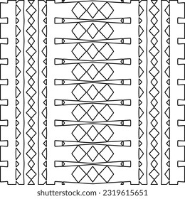 Vector pattern with symmetrical elements . Modern stylish abstract texture. Repeating geometric tiles from striped elements. Black and white pattern.