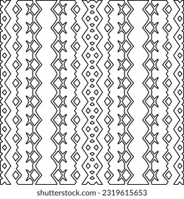 Vector pattern with symmetrical elements . Modern stylish abstract texture. Repeating geometric tiles from striped elements. Black and white pattern.
