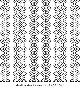 Vector pattern with symmetrical elements . Modern stylish abstract texture. Repeating geometric tiles from striped elements. Black and white pattern.