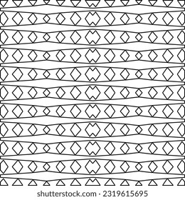 Vector pattern with symmetrical elements . Modern stylish abstract texture. Repeating geometric tiles from striped elements. Black and white pattern.