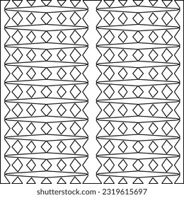 Vector pattern with symmetrical elements . Modern stylish abstract texture. Repeating geometric tiles from striped elements. Black and white pattern.