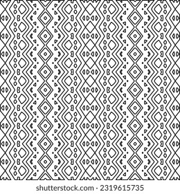 Vector pattern with symmetrical elements . Modern stylish abstract texture. Repeating geometric tiles from striped elements. Black and white pattern.