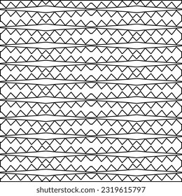 Vector pattern with symmetrical elements . Modern stylish abstract texture. Repeating geometric tiles from striped elements. Black and white pattern.