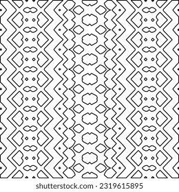 Vector pattern with symmetrical elements . Modern stylish abstract texture. Repeating geometric tiles from striped elements. Black and white pattern.
