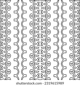 Vector pattern with symmetrical elements . Modern stylish abstract texture. Repeating geometric tiles from striped elements. Black and white pattern.