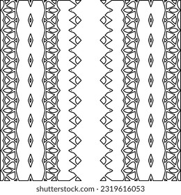 Vector pattern with symmetrical elements . Modern stylish abstract texture. Repeating geometric tiles from striped elements. Black and white pattern.