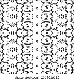 Vector pattern with symmetrical elements . Modern stylish abstract texture. Repeating geometric tiles from striped elements. Black and white pattern.