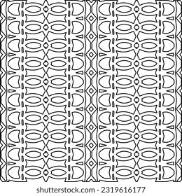 Vector pattern with symmetrical elements . Modern stylish abstract texture. Repeating geometric tiles from striped elements. Black and white pattern.