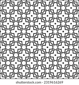 Vector pattern with symmetrical elements . Modern stylish abstract texture. Repeating geometric tiles from striped elements. Black and white pattern.