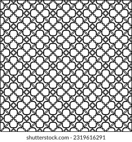 Vector pattern with symmetrical elements . Modern stylish abstract texture. Repeating geometric tiles from striped elements. Black and white pattern.