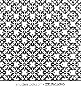 Vector pattern with symmetrical elements . Modern stylish abstract texture. Repeating geometric tiles from striped elements. Black and white pattern.