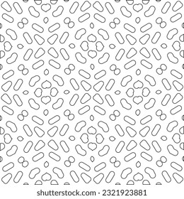 Vector pattern with symmetrical elements . Modern stylish abstract texture. Repeating geometric tiles from striped elements. Black and white pattern.