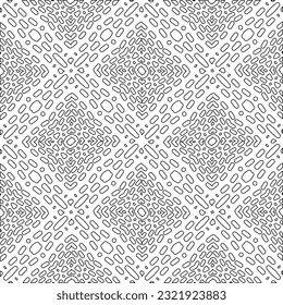 Vector pattern with symmetrical elements . Modern stylish abstract texture. Repeating geometric tiles from striped elements. Black and white pattern.