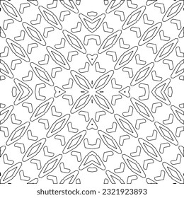 Vector pattern with symmetrical elements . Modern stylish abstract texture. Repeating geometric tiles from striped elements. Black and white pattern.