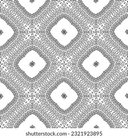 Vector pattern with symmetrical elements . Modern stylish abstract texture. Repeating geometric tiles from striped elements. Black and white pattern.