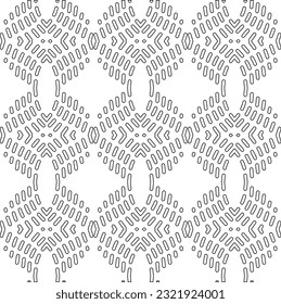 Vector pattern with symmetrical elements . Modern stylish abstract texture. Repeating geometric tiles from striped elements. Black and white pattern.