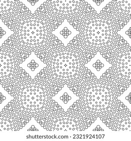 Vector pattern with symmetrical elements . Modern stylish abstract texture. Repeating geometric tiles from striped elements. Black and white pattern.