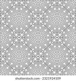 Vector pattern with symmetrical elements . Modern stylish abstract texture. Repeating geometric tiles from striped elements. Black and white pattern.