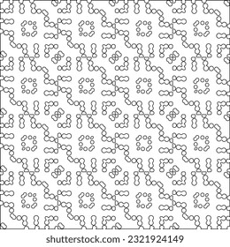 Vector pattern with symmetrical elements . Modern stylish abstract texture. Repeating geometric tiles from striped elements. Black and white pattern.