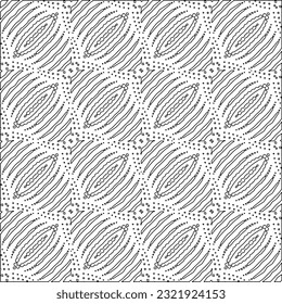 Vector pattern with symmetrical elements . Modern stylish abstract texture. Repeating geometric tiles from striped elements. Black and white pattern.