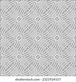 Vector pattern with symmetrical elements . Modern stylish abstract texture. Repeating geometric tiles from striped elements. Black and white pattern.