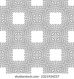 Vector pattern with symmetrical elements . Modern stylish abstract texture. Repeating geometric tiles from striped elements. Black and white pattern.