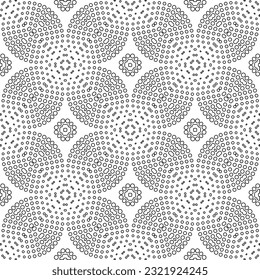 Vector pattern with symmetrical elements . Modern stylish abstract texture. Repeating geometric tiles from striped elements. Black and white pattern.