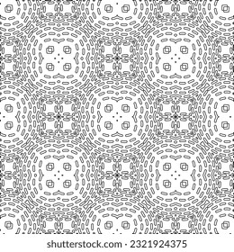 Vector pattern with symmetrical elements . Modern stylish abstract texture. Repeating geometric tiles from striped elements. Black and white pattern.