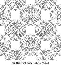 Vector pattern with symmetrical elements . Modern stylish abstract texture. Repeating geometric tiles from striped elements. Black and white pattern.