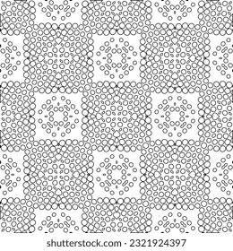 Vector pattern with symmetrical elements . Modern stylish abstract texture. Repeating geometric tiles from striped elements. Black and white pattern.