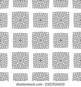 Vector pattern with symmetrical elements . Modern stylish abstract texture. Repeating geometric tiles from striped elements. Black and white pattern.
