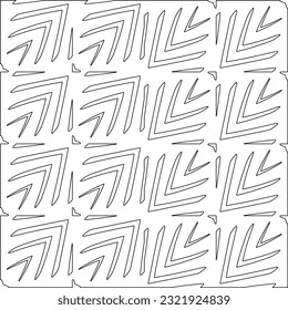 Vector pattern with symmetrical elements . Modern stylish abstract texture. Repeating geometric tiles from striped elements. Black and white pattern.