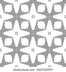Vector pattern with symmetrical elements . Modern stylish abstract texture. Repeating geometric tiles from striped elements. Black and white pattern.