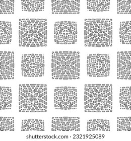 Vector pattern with symmetrical elements . Modern stylish abstract texture. Repeating geometric tiles from striped elements. Black and white pattern.