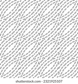 Vector pattern with symmetrical elements . Modern stylish abstract texture. Repeating geometric tiles from striped elements. Black and white pattern.