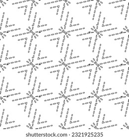 Vector pattern with symmetrical elements . Modern stylish abstract texture. Repeating geometric tiles from striped elements. Black and white pattern.