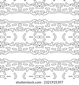 Vector pattern with symmetrical elements . Modern stylish abstract texture. Repeating geometric tiles from striped elements. Black and white pattern.