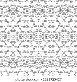 Vector pattern with symmetrical elements . Modern stylish abstract texture. Repeating geometric tiles from striped elements. Black and white pattern.