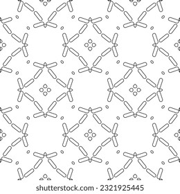 Vector pattern with symmetrical elements . Modern stylish abstract texture. Repeating geometric tiles from striped elements. Black and white pattern.