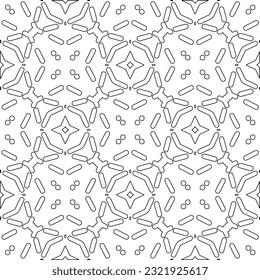 Vector pattern with symmetrical elements . Modern stylish abstract texture. Repeating geometric tiles from striped elements. Black and white pattern.