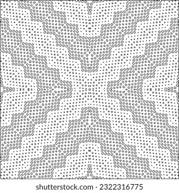 Patrón vectorial con elementos simétricos. Textura abstracta moderna y elegante. Baldosas geométricas repetidas de elementos rayados. Patrón blanco y negro.