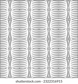 Vector pattern with symmetrical elements . Modern stylish abstract texture. Repeating geometric tiles from striped elements. Black and white pattern.