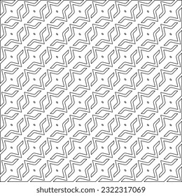 Vector pattern with symmetrical elements . Modern stylish abstract texture. Repeating geometric tiles from striped elements. Black and white pattern.