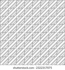 Vector pattern with symmetrical elements . Modern stylish abstract texture. Repeating geometric tiles from striped elements. Black and white pattern.