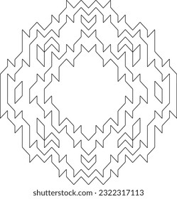 Vector pattern with symmetrical elements . Modern stylish abstract texture. Repeating geometric tiles from striped elements. Black and white pattern.