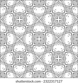 Vector pattern with symmetrical elements . Modern stylish abstract texture. Repeating geometric tiles from striped elements. Black and white pattern.