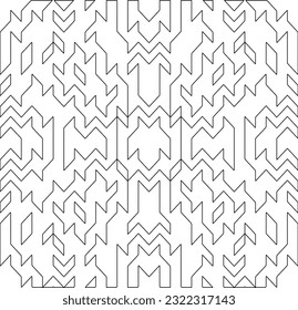 Vector pattern with symmetrical elements . Modern stylish abstract texture. Repeating geometric tiles from striped elements. Black and white pattern.