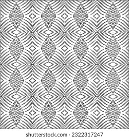 Vector pattern with symmetrical elements . Modern stylish abstract texture. Repeating geometric tiles from striped elements. Black and white pattern.